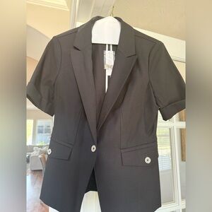 White House Black Market Black Short Sleeve Blazer